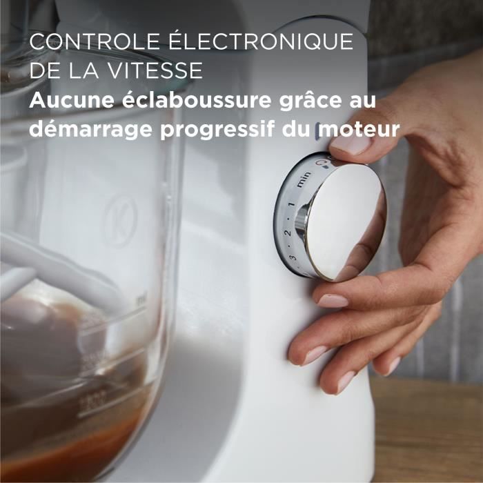 KENWOOD KMX754PB Multifunction Pastry Robot - 1000W Professional Motor - 2 Accessory Outlets - 5L Glass Bowl with