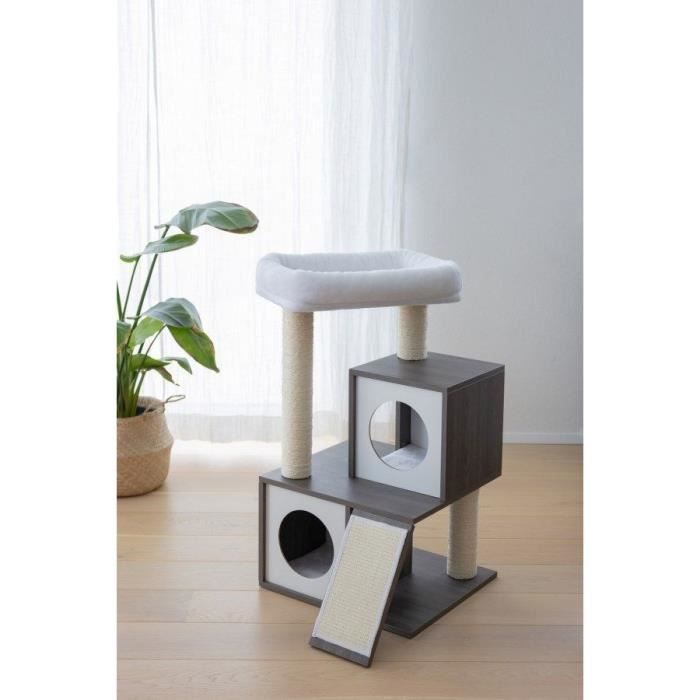 KERBL - FLAIR cat tree - 48x44x86cm - White/grey - Sisal