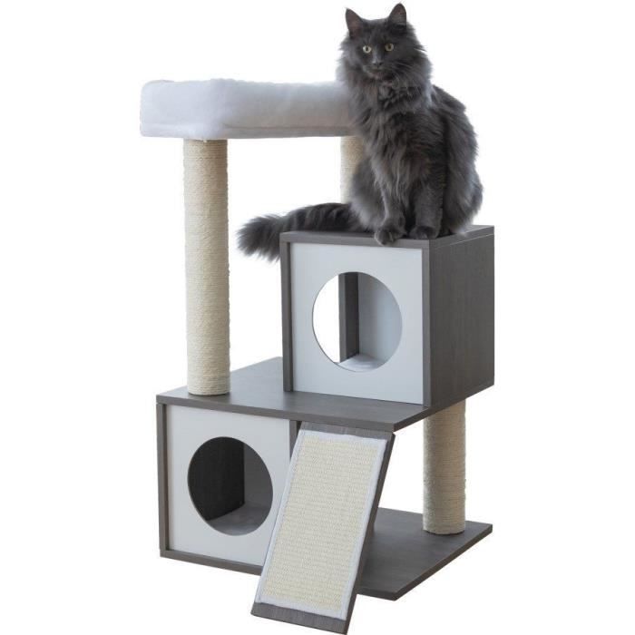 KERBL - FLAIR cat tree - 48x44x86cm - White/grey - Sisal
