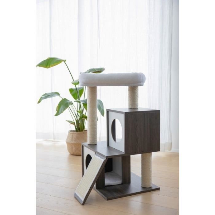 KERBL - FLAIR cat tree - 48x44x86cm - White/grey - Sisal