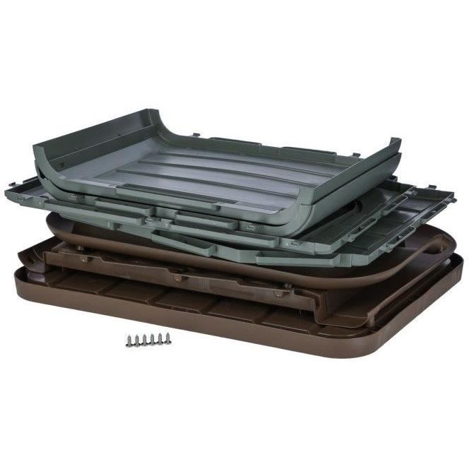 KERBL Outdoor plastic kennel for cats or dogs Size M - 75 x 59 x 55 cm - Grey and brown -
