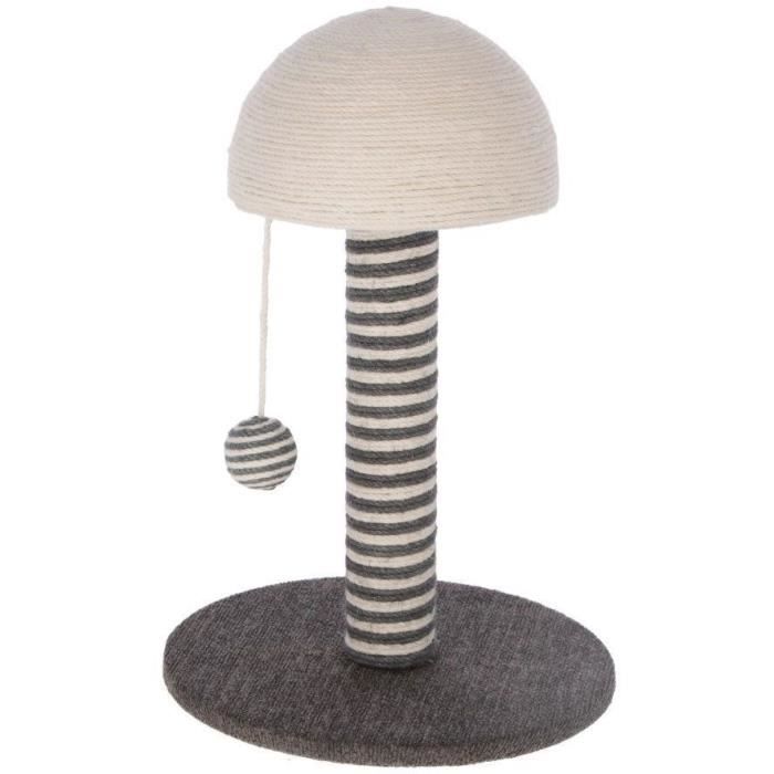 KERBL - Cat scratching post - Trunk 42 cm - FUNGHI - Grey/white - Sisal - Base: ø 30 cm