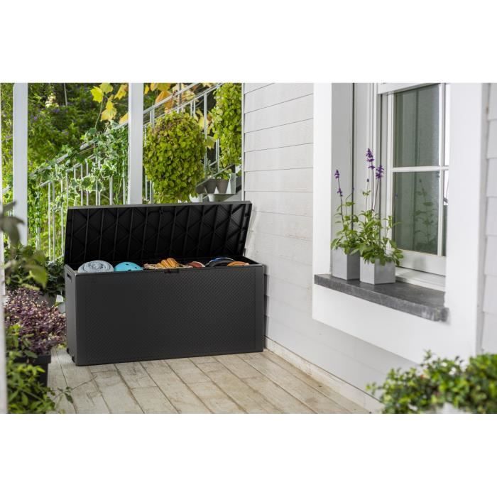 Keter - Résine exterior storage chest 270 liters Gray - Emily garden trunk