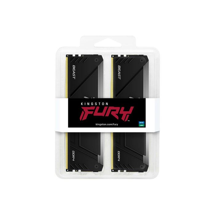 RAM memory - KINGSTON - FURY Beast - RGB - 16 GB (2 x 8 GB) - DDR4 - 3600 MHz CL17 - (KF436C17BB2AK2/16)
