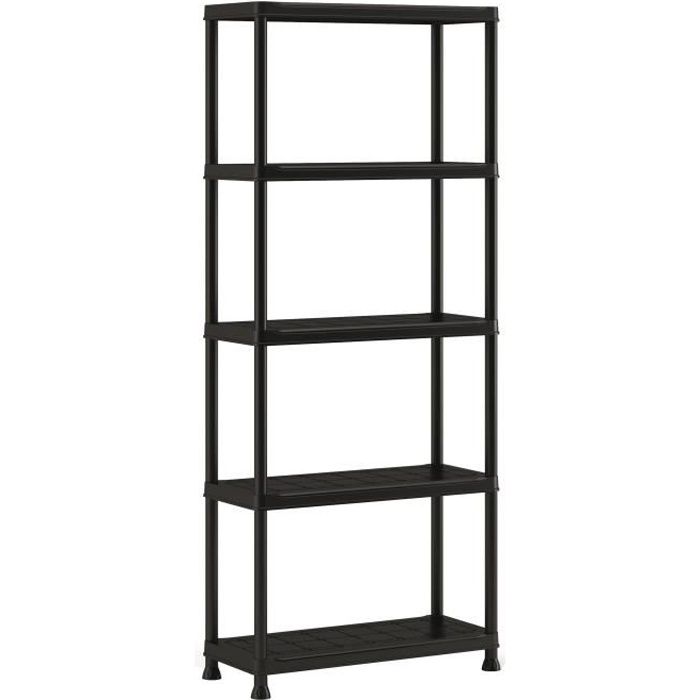 Keter | Etagere Plus 75/5, Etageres, Noir, 75 x 32 x 176 cm