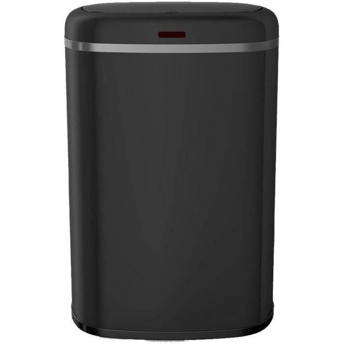 Automatic kitchen bin - LOGAN - KITCHEN MOVE - 58 L - Matt black stainless steel with rim
