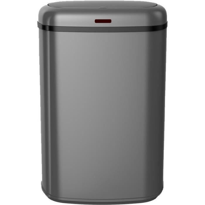 Automatic kitchen bin - LOGAN - KITCHEN MOVE - 58 L - Matt grey stainless steel with rim