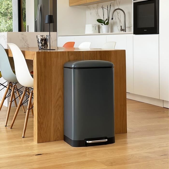 Kitchen pedal bin - GREENWICH - KITCHEN MOVE - 40L - Design - Matt grey stainless steel