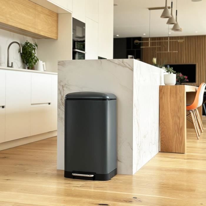 Kitchen pedal bin - GREENWICH - KITCHEN MOVE - 40L - Design - Matt grey stainless steel