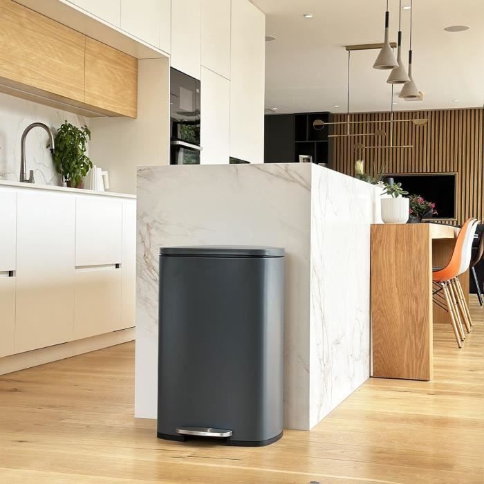 Kitchen pedal bin - ADMIRAL - KITCHEN MOVE - 50L - Design - Matt grey stainless steel