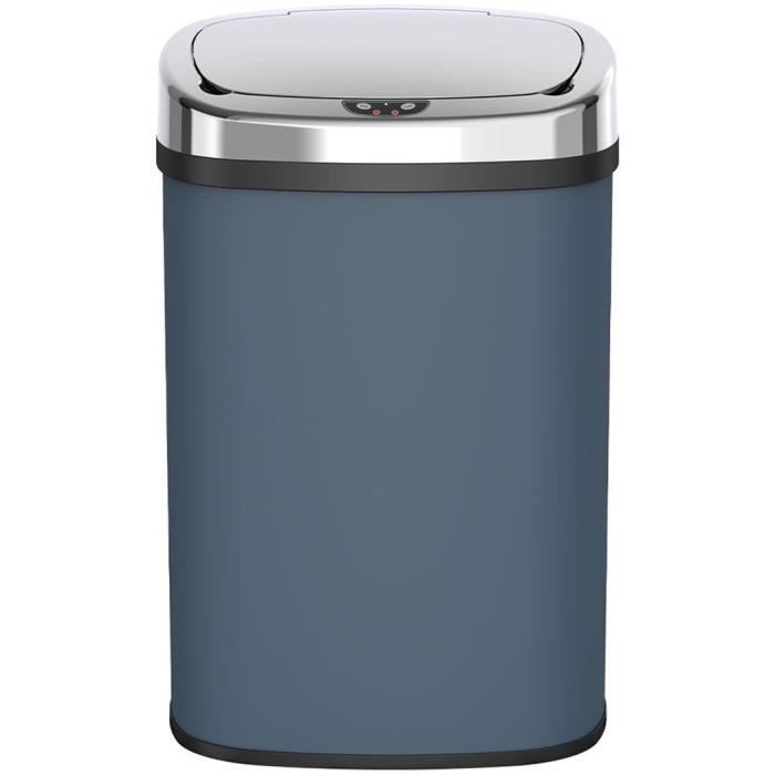 Automatic kitchen trash can - MAJESTIC - KITCHEN MOVE - 58 L - Matt gray stainless steel with rim