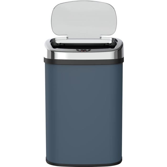 Automatic kitchen trash can - MAJESTIC - KITCHEN MOVE - 58 L - Matt gray stainless steel with rim