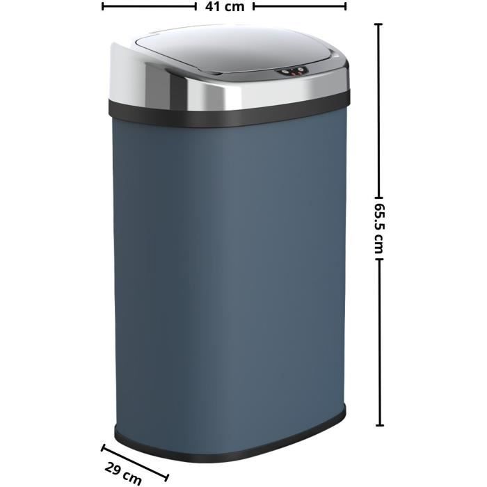 Automatic kitchen trash can - MAJESTIC - KITCHEN MOVE - 58 L - Matt gray stainless steel with rim