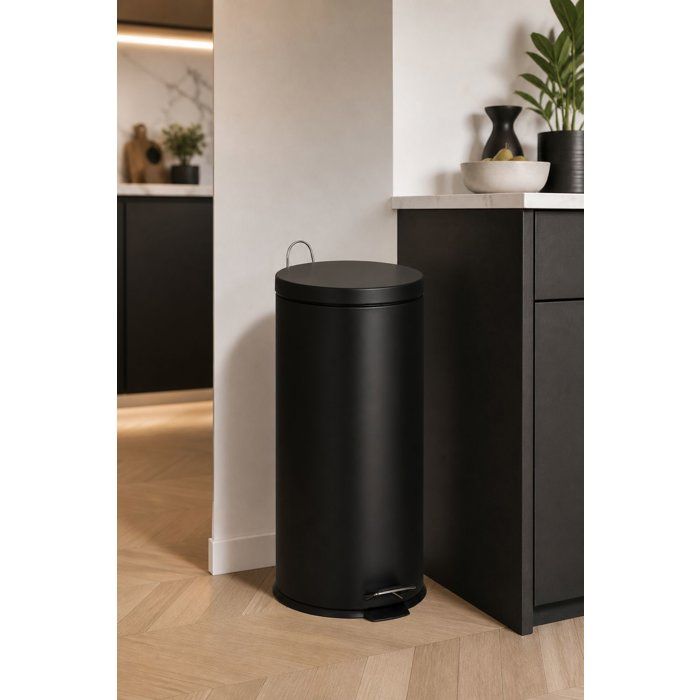 KITCHEN MOVE Pedal Kitchen Waste Bin URBAN 30L - Steel Black