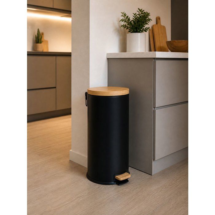 KITCHEN MOVE Pedal Kitchen Waste Bin Forest - 30L - Matte Black