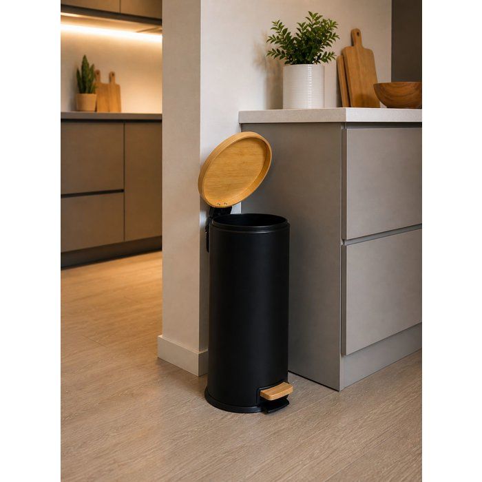 KITCHEN MOVE Pedal Kitchen Waste Bin Forest - 30L - Matte Black
