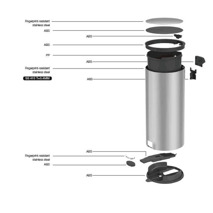 KITCHEN MOVE Forest pedal kitchen waste bin - 30L - Matt white