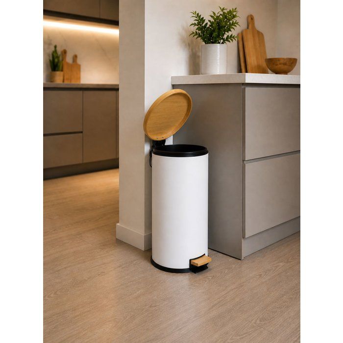 KITCHEN MOVE Forest pedal kitchen waste bin - 30L - Matt white