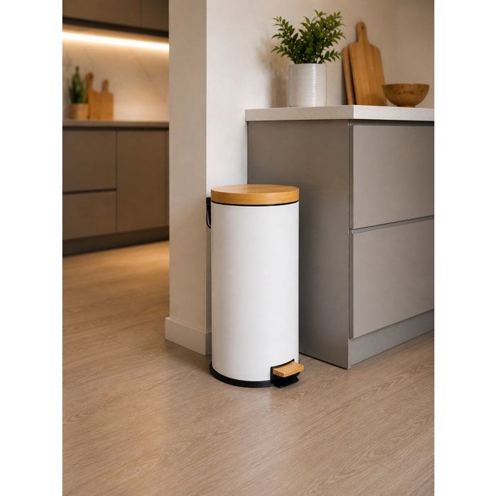 KITCHEN MOVE Forest pedal kitchen waste bin - 30L - Matt white