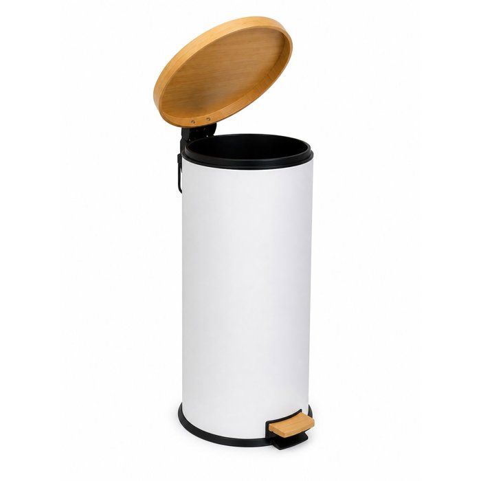 KITCHEN MOVE Forest pedal kitchen waste bin - 30L - Matt white