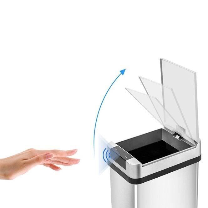 KITCHEN MOVE PARKSIDE automatic trash can - 50L - Stainless steel with strapping