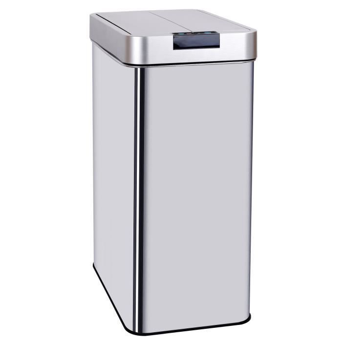 KITCHEN MOVE Automatic bin SILVERLAKE - 60L - Stainless steel with strapping