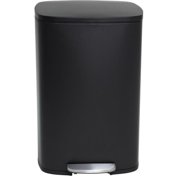 KITCHEN MOVE Pedal kitchen bin - Brushed stainless steel Matte black - 50L - ADMIRAL