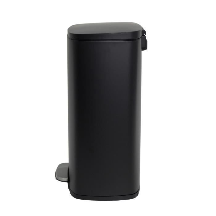KITCHEN MOVE Pedal kitchen bin - Brushed stainless steel Matte black - 50L - ADMIRAL