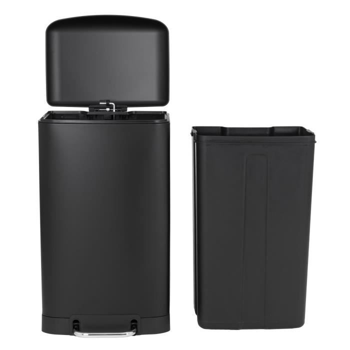 KITCHEN MOVE Kitchen Pedal Bin - Matte Black Steel - 40L GREENWICH