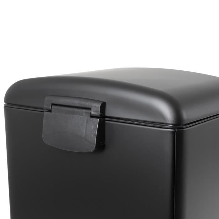 KITCHEN MOVE Kitchen Pedal Bin - Matte Black Steel - 40L GREENWICH