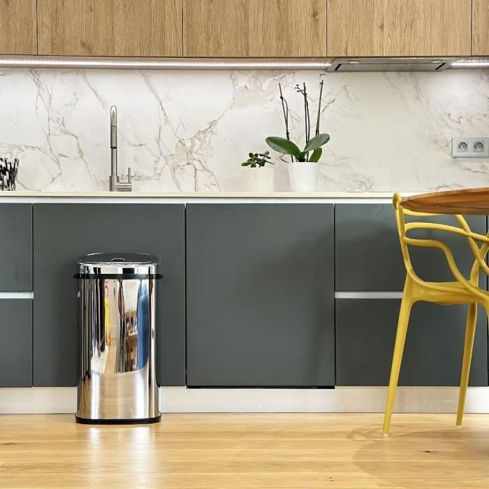 Automatic kitchen bin - LARGO - KITCHEN MOVE - 42 L - Stainless steel with strapping