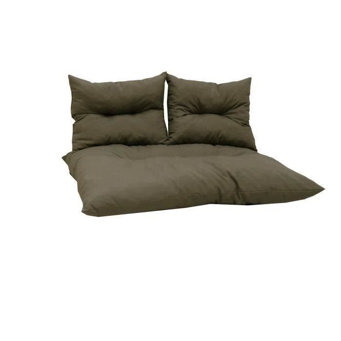 Classic pallet kit - taupe - mattress + 2 back cushions - JARDIN PRIVE