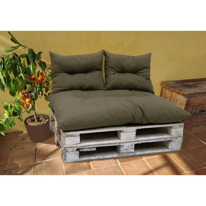 Classic pallet kit - taupe - mattress + 2 back cushions - JARDIN PRIVE