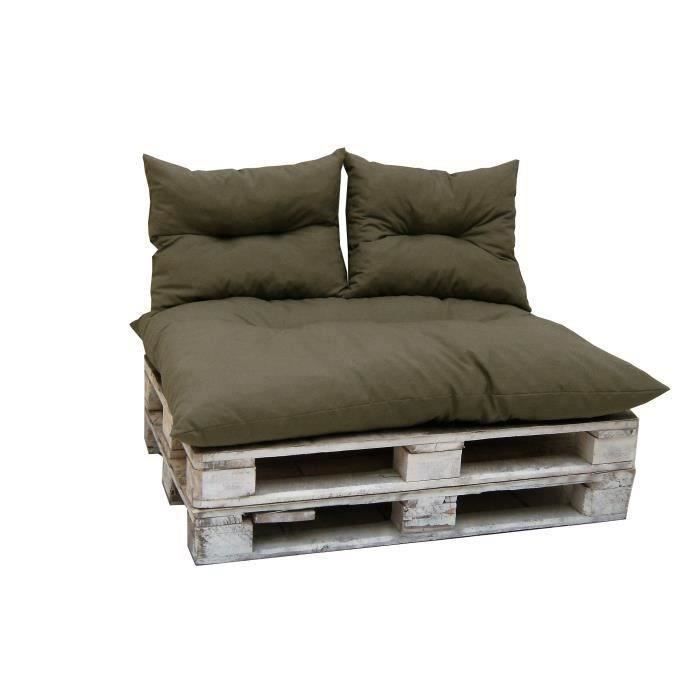 Classic pallet kit - taupe - mattress + 2 back cushions - JARDIN PRIVE