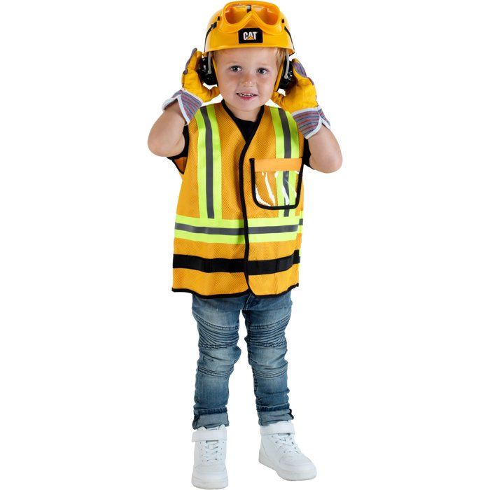 Construction Worker's Vest - KLEIN - 3224 - Caterpillar with Accessories - Pretend Play DIY Toy - Ages 3 and up