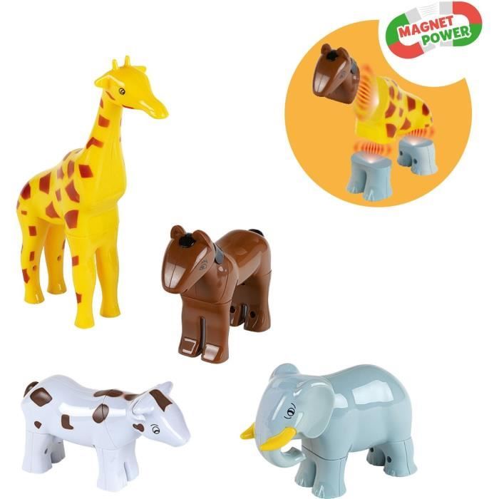 Magnetic Animals - KLEIN - 0065 - 4 Large Funny Animals Puzzle, Open Box - 16 Pieces - From 12 Months