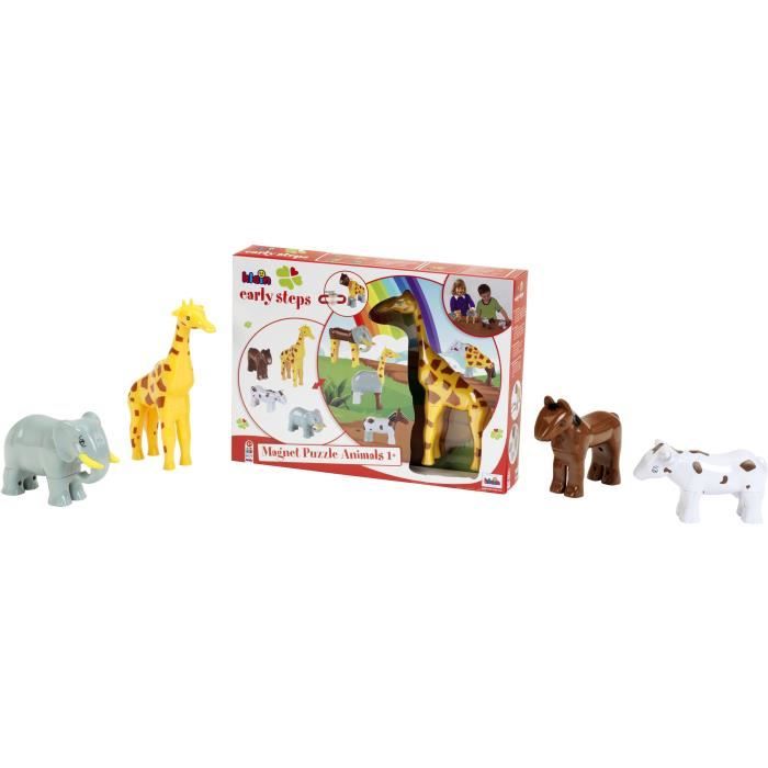 Magnetic Animals - KLEIN - 0065 - 4 Large Funny Animals Puzzle, Open Box - 16 Pieces - From 12 Months