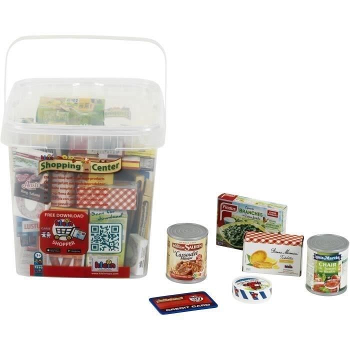 Large storage box lined with dummy food boxes with known brands and in French - Klein - 7210