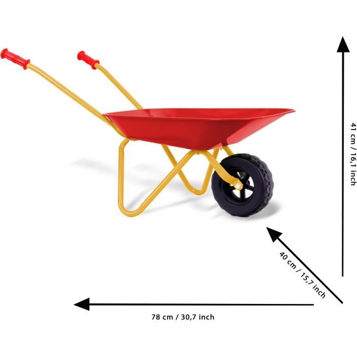 Metal wheelbarrow - KLEIN - 7669 - With 3 tools and 1 pair of gloves - From 3 years old