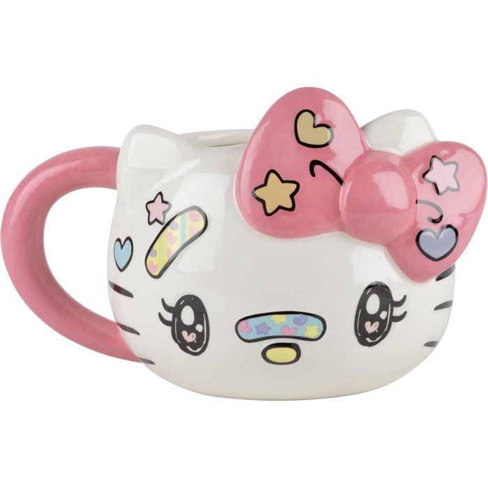 Ceramic Mug - Konix - Hello Kitty - 3D Mug - 500 ml - Kawaii Design - White and Pink