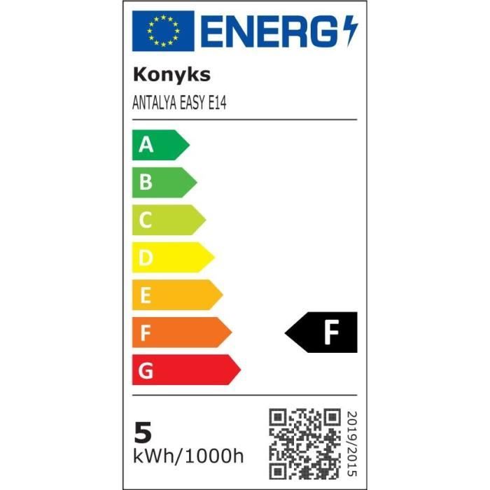 2 Wi-Fi + BT Connected LED Bulbs, E14 LED, Adjustable Colors + White, 5W - Konyks Antalya E14 Max Easy Dual Pack