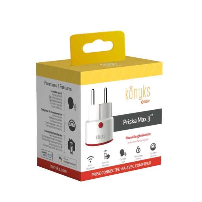 WiFi + BT 16A connected socket with consumption meter - Konyks Priska Max 3 FR