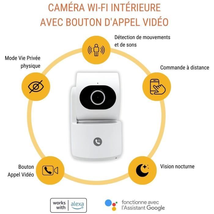 Surveillance camera - KONYKS - CAMINI CARE 2 - Indoor - Wifi with siren and video call button