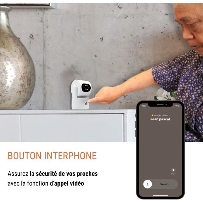 Surveillance camera - KONYKS - CAMINI CARE 2 - Indoor - Wifi with siren and video call button