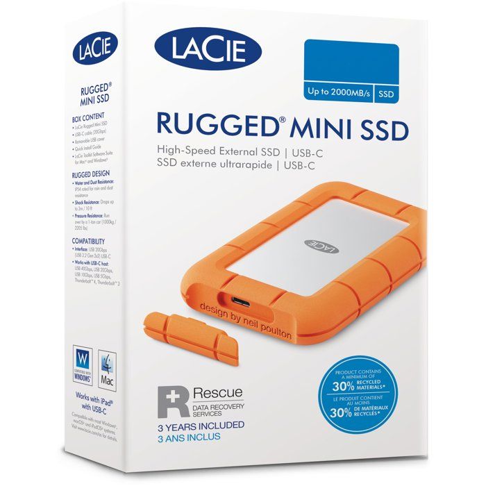 LACIE - External Hard Drive - LaCie Rugged Mini - 5TB - USB3.0 (STJJ5000400)