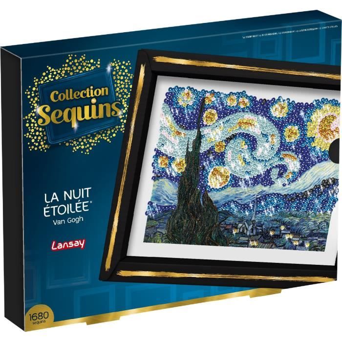 Creative leisure kit - LANSAY - Sequins collection - The starry night - Van Gogh - From 14 years old