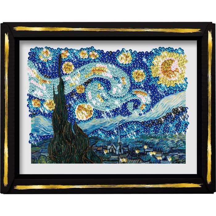 Creative leisure kit - LANSAY - Sequins collection - The starry night - Van Gogh - From 14 years old