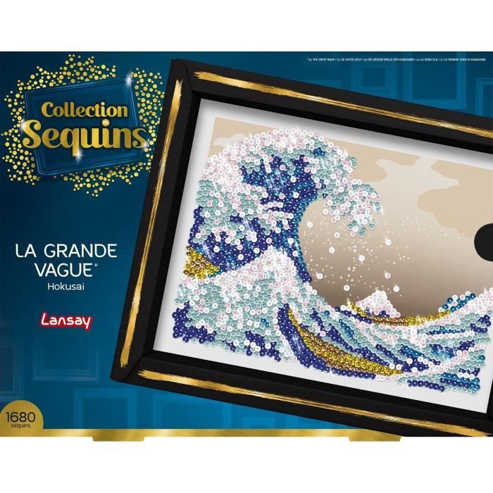 Creative leisure kit - LANSAY - Sequins Collection - The Great Wave - Hokusai - From 14 years old