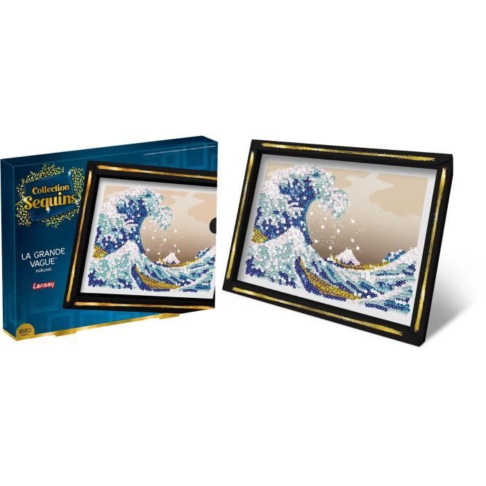 Creative leisure kit - LANSAY - Sequins Collection - The Great Wave - Hokusai - From 14 years old