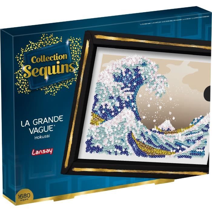 Creative leisure kit - LANSAY - Sequins Collection - The Great Wave - Hokusai - From 14 years old